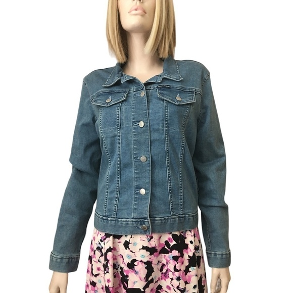 CALVIN Klein Jeans Medium Wash Denim Jean Trucker Jacket Branded Metal Buttons - Picture 3 of 15